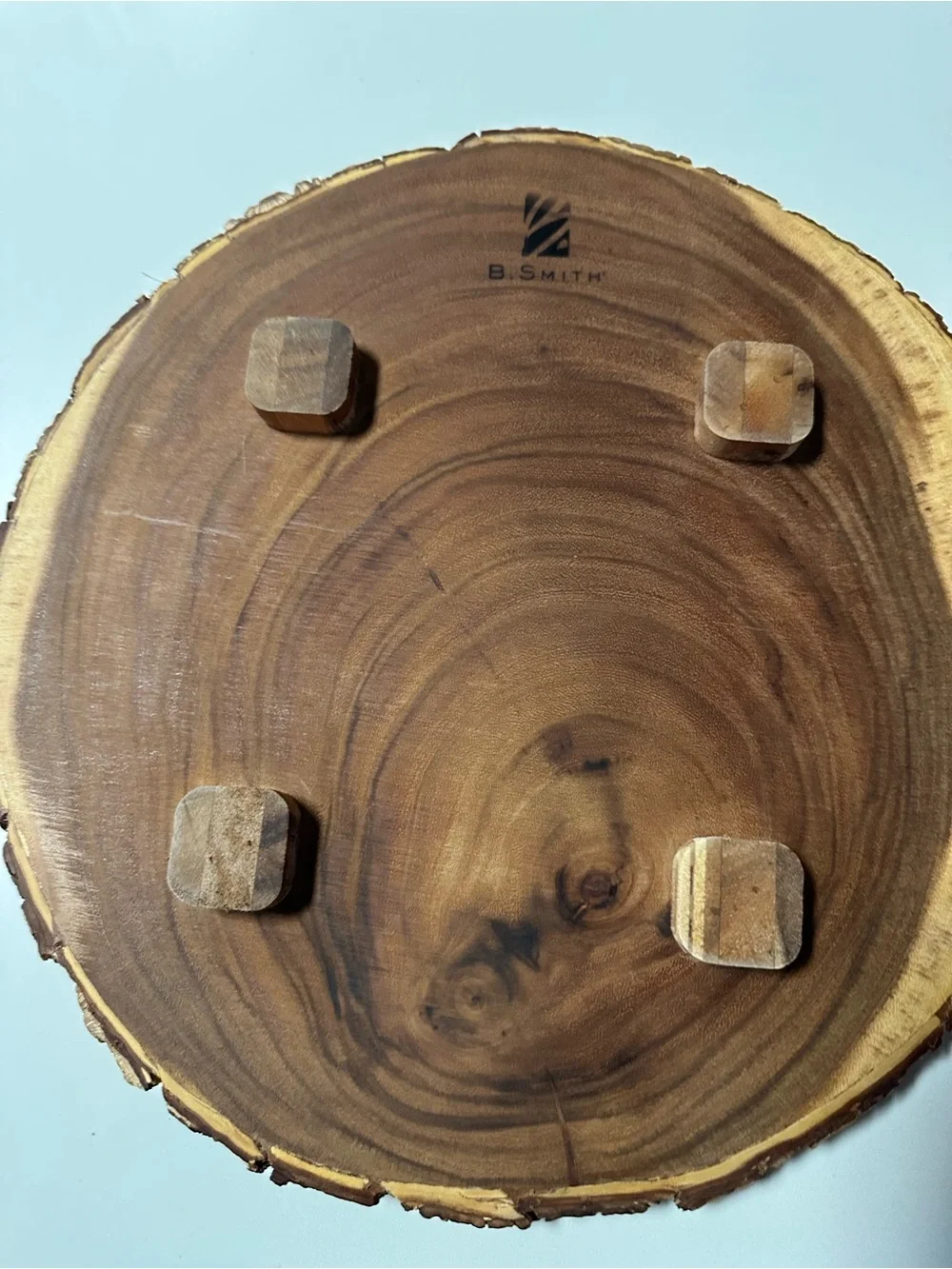 Handcrafted Brown Live-Edge Wood Serving Platter